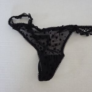 PINK Victoria's Secret Black Star Thong